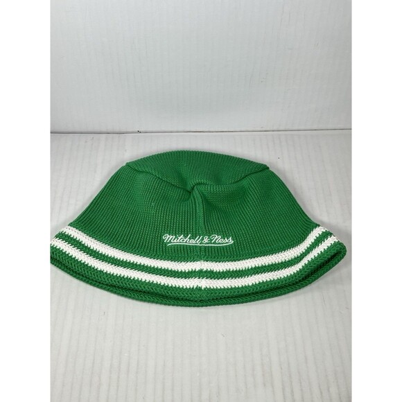 Mitchell & Ness Boston Celtics NBA Knucket Knit Bucket Hat Cap Green NEW - Picture 2 of 3